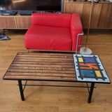 Madoura Jouver Coffee Table Wood and Ceramic Scandinavian Design France 1960