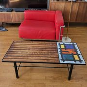 Madoura Jouver Coffee Table Wood and Ceramic Scandinavian Design France 1960