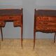 Pair of Louis XV style bedside tables in marquetry, 20th century.