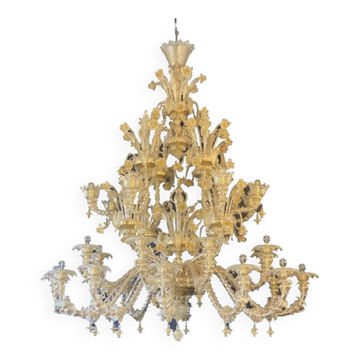Contemporary Venetian "Ca Rezzionico" Gold Murano Glass Chandelier