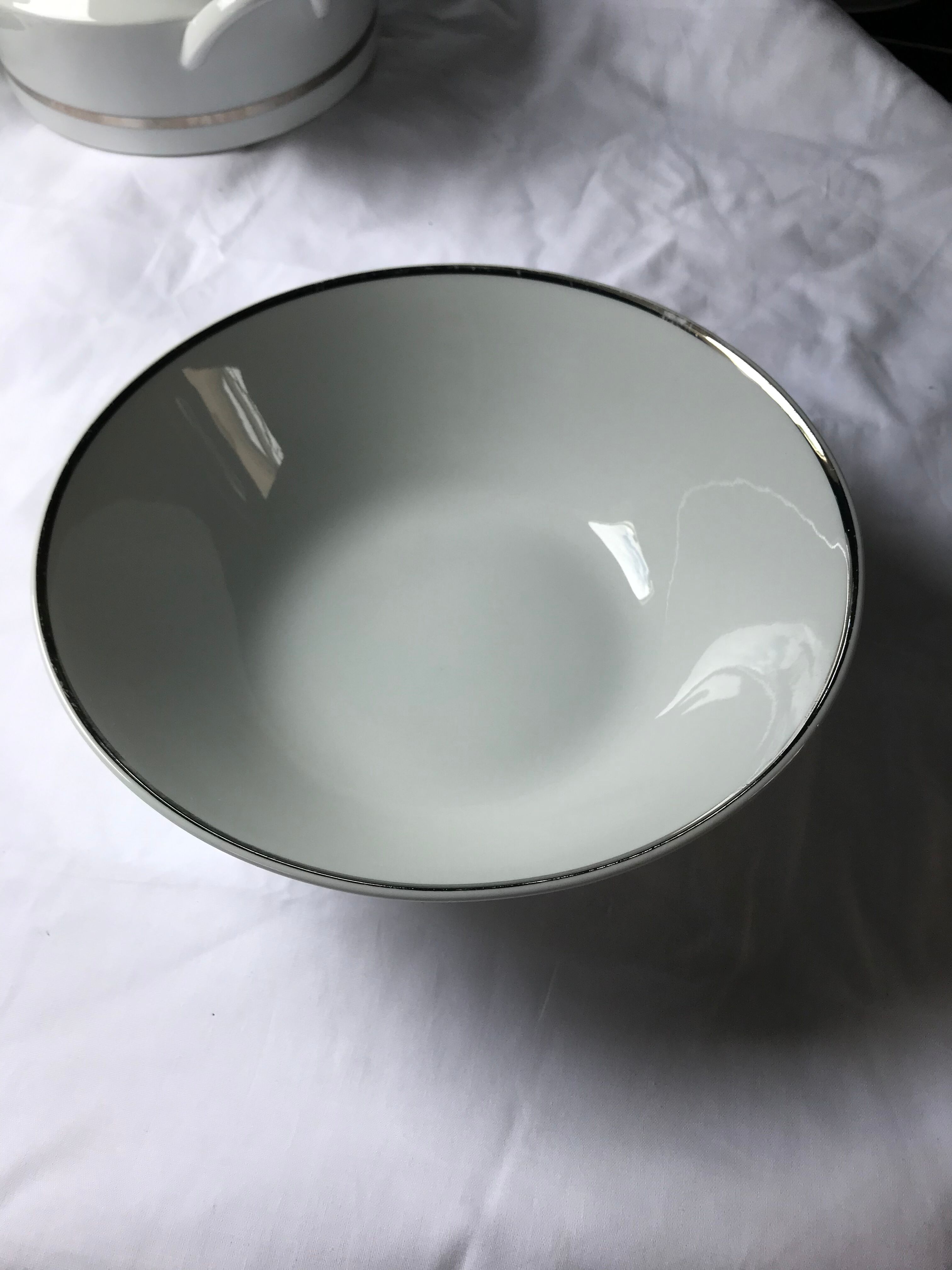 Bavaria salad bowl with hand-painted silver border
