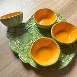 Melon shaped dish and bowls