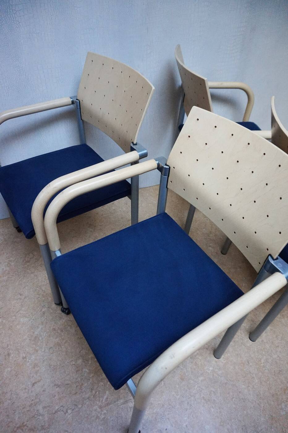 Set of 5 dining or conference chairs by Wiesner Hager and designed by Arge2