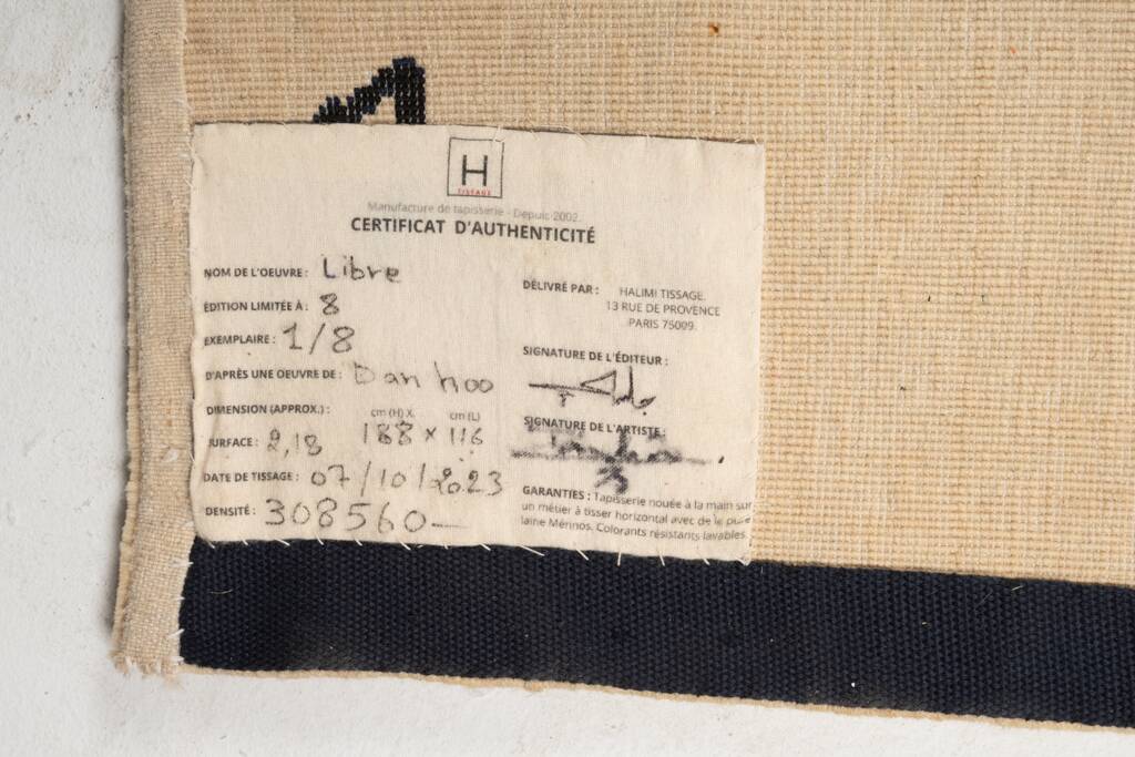 Dan Hôo. Hand-knotted merino wool tapestry. Contemporary.
