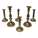 Set of 6 brass candlesticks