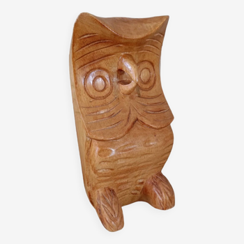 chouette en bois sculpté