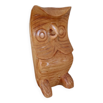 carved wooden owl