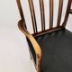 Mid-century armchair by Ole Wanscher for Fritz Hansen, stained beech and leather.