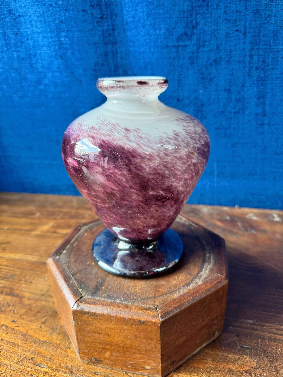 Round blown glass vase from Biot by Jean-Claude Novaro