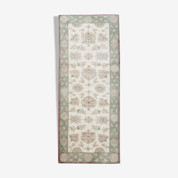 Small handmade pakistani floral wool area rug- ziegler rug- 82x192cm