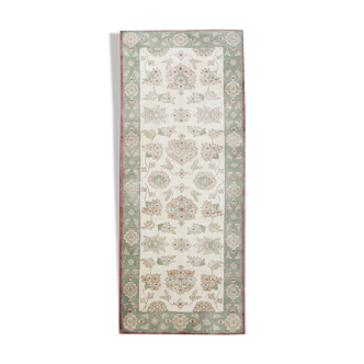 Small handmade pakistani floral wool area rug- ziegler rug- 82x192cm