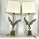 Pair of nickel eagle table lamps by Loevsky and Loevsky, 1970s