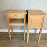 Pair of raw oak bedsides