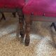 6 antique wooden and fabric chairs