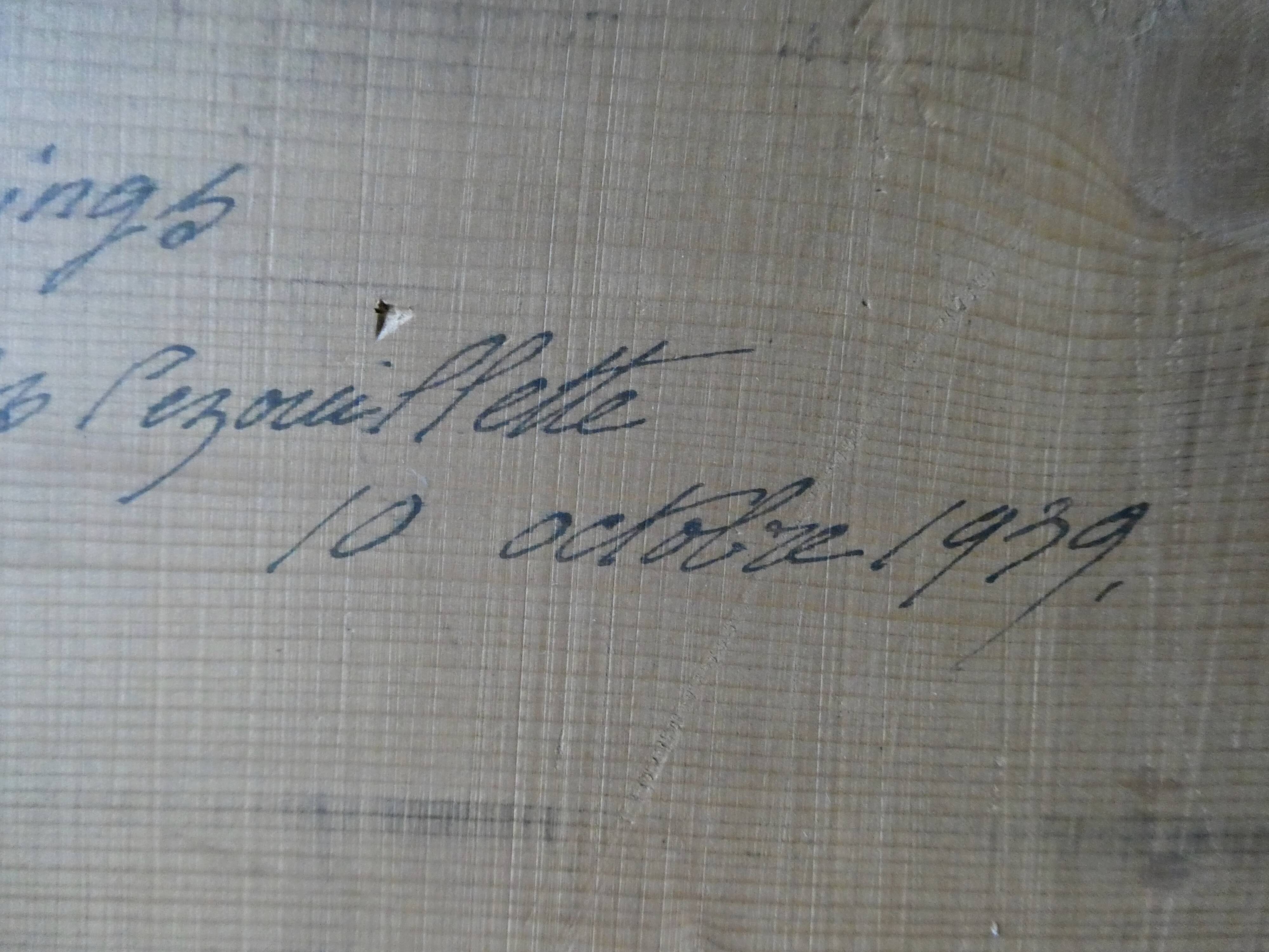 Oil on panel, still life with fruit, signed, 1930s