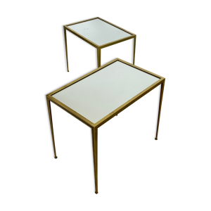paire de tables en laiton