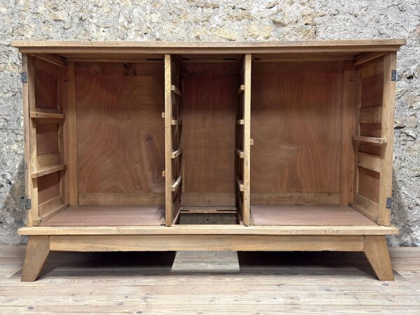 Buffet Bahut René Gabriel - Chêne Brut – Mobilier de Reconstruction - Année