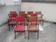 Set 7 chaises et 2 fauteuils bridge vintage chêne+simili