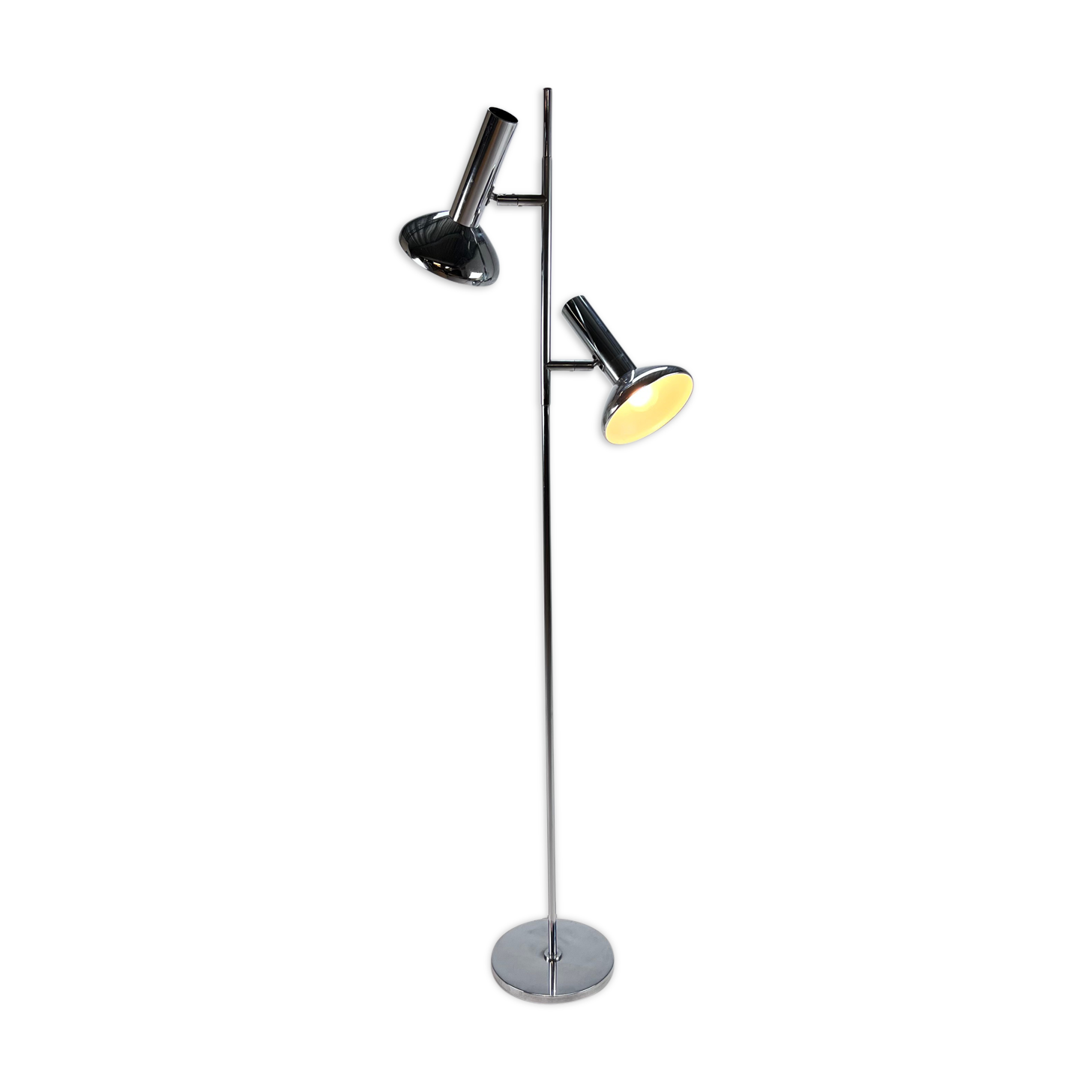 Chrome floorlamp with 2 Spots by Sölken Leuchten, 1960s