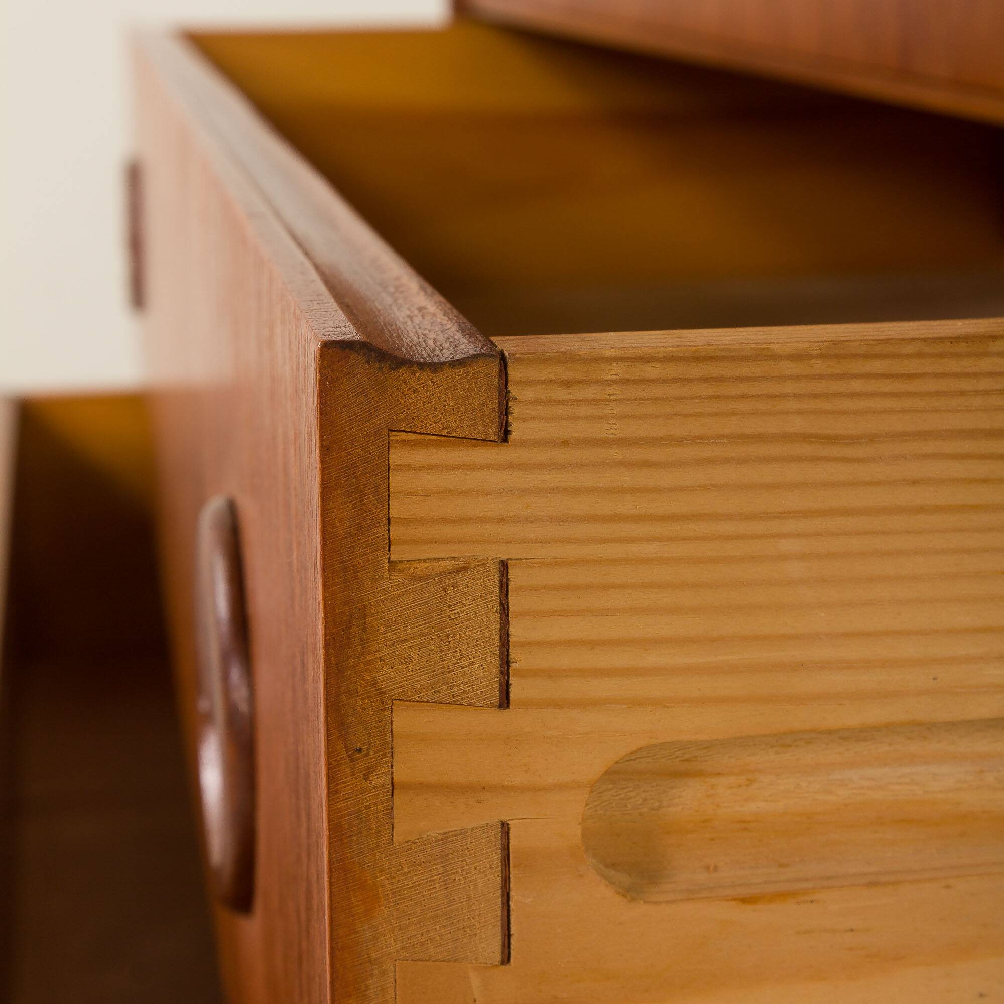 Danish mid century teak chest of drawers with hidden vanity, 1960s