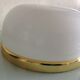 Half moon ceiling light in white opaline / vintage 70-80s