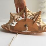 1960s wooden wall light sconce