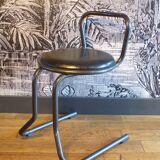 1980 steel and leatherette stool