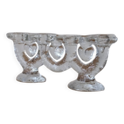 Large glass candle holder by Staffan Gellerstedt | Pukeberg Glasbruk | Sweden