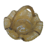 Panier de verre jaune fonçé cristallerie de Portrieux 1940/1960