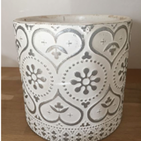 Set of 2 beige and cream pot covers
