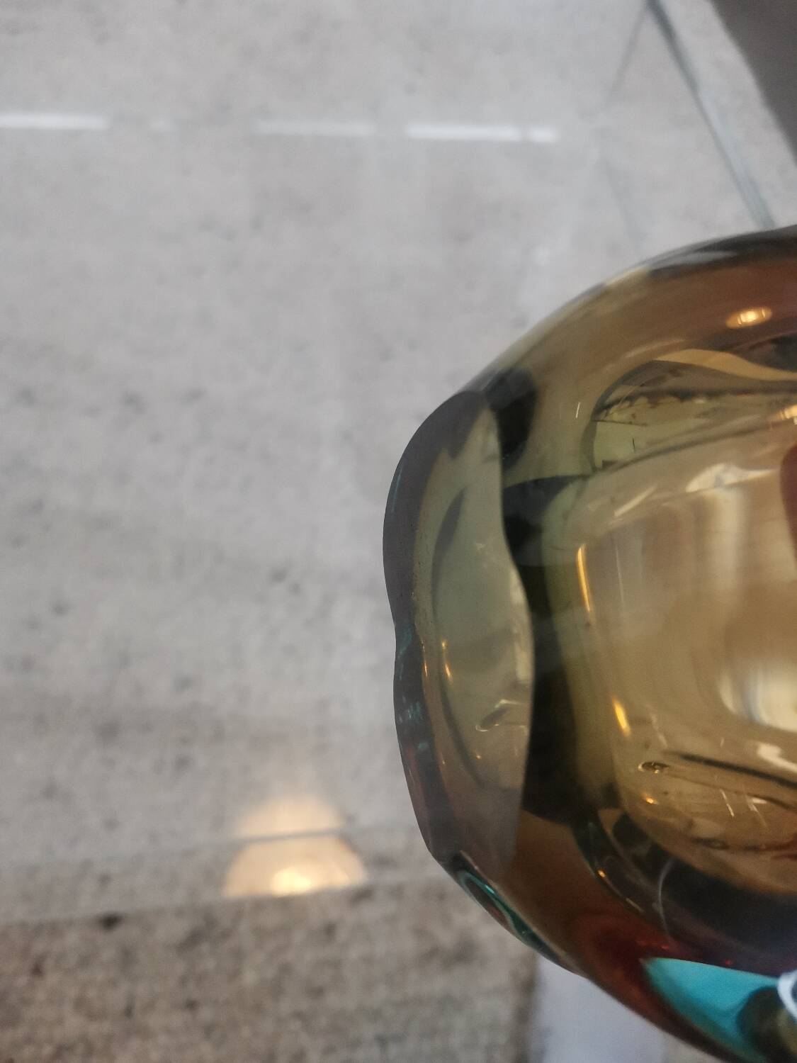 Vintage Murano Style Sommerso Glass Vase – Hand Blown Italian Art Glas