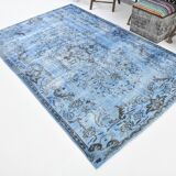 5x8 Shades Of Blue Soft Pastel Vintage Rug, 155x252Cm SK 4004
