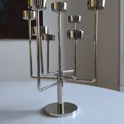Chrome metal habitat candle holder from the 90s