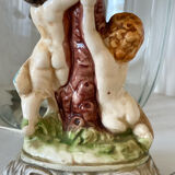 Duo of antique ceramic lamps.