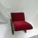 Wooden swing tabou/rest feet and dark red fabric dimension: H-38xL-54xPr-35cm-