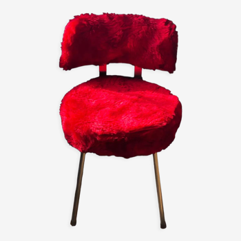 Moumoute chairs 70's pelfran red