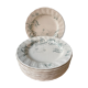 Set of 12 flat plates Terre De Fer XIXth in opaque porcelain of Gien, model Rinceaux