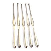 Deetjen lot de 5 couverts à crustacés pique à homard en métal argenté perle
