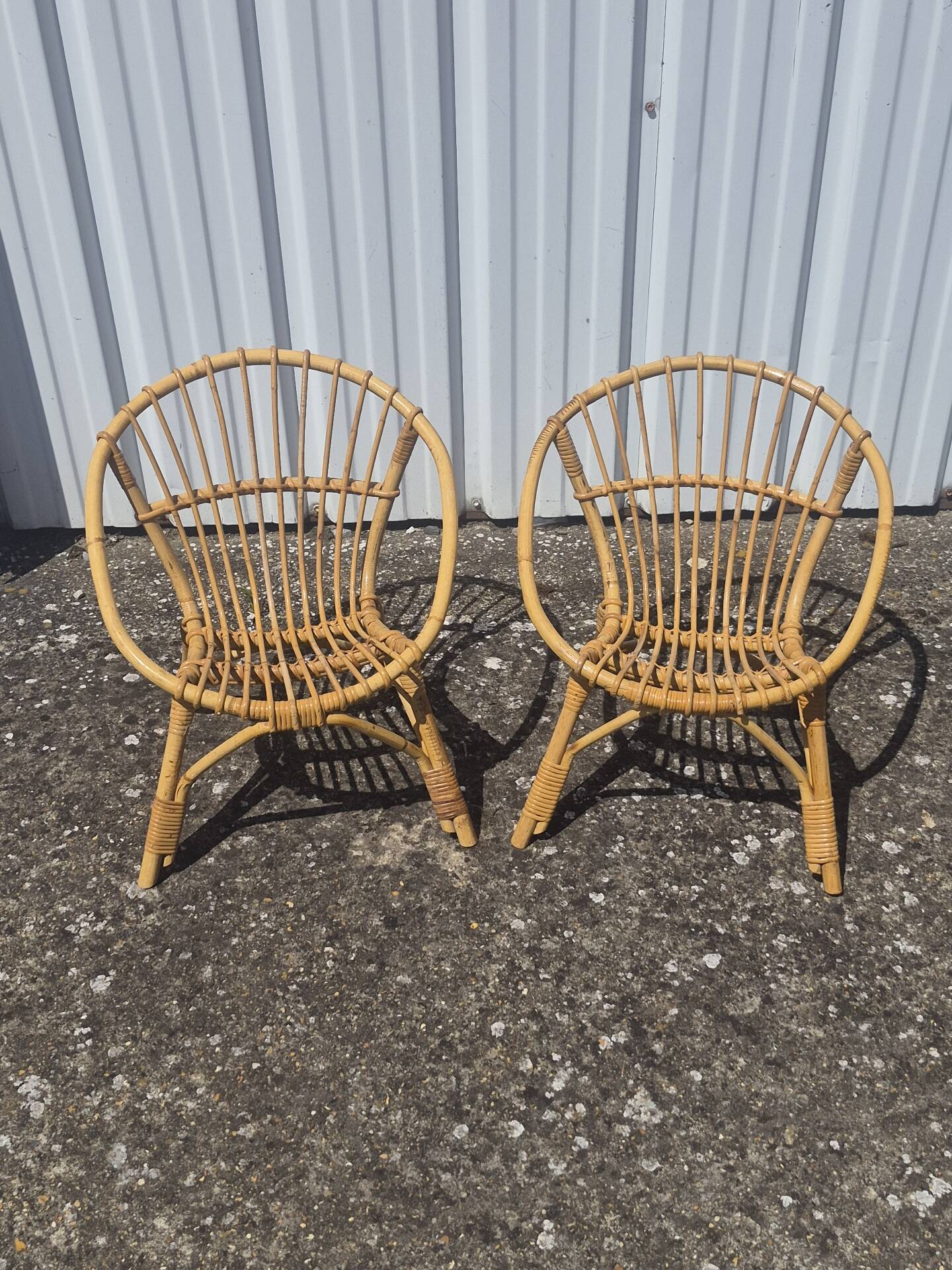 2 rattan armchairs for children