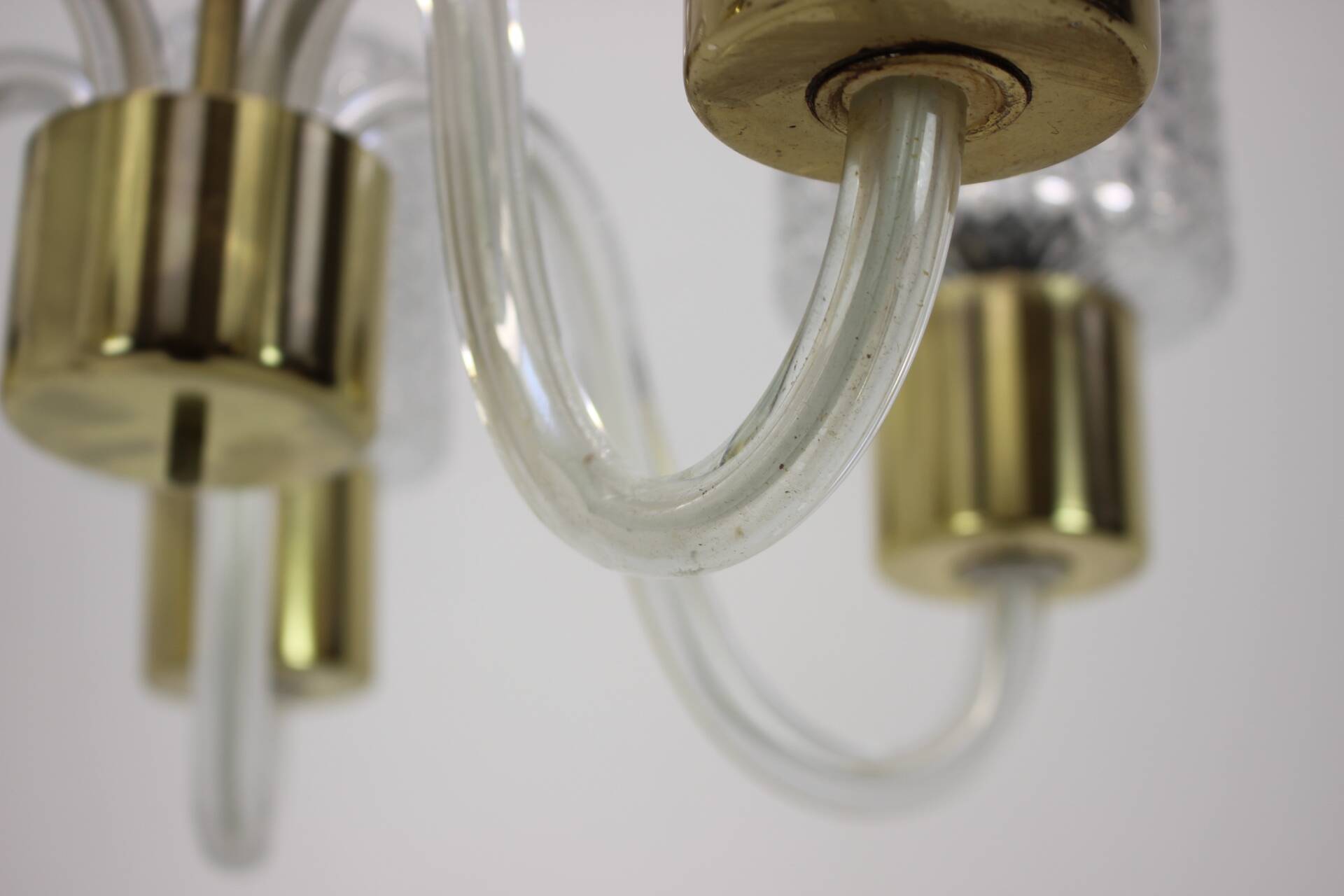 Art Deco All Glass Chandelier by Kamenicky Senov, 1960's, Czechoslovakia