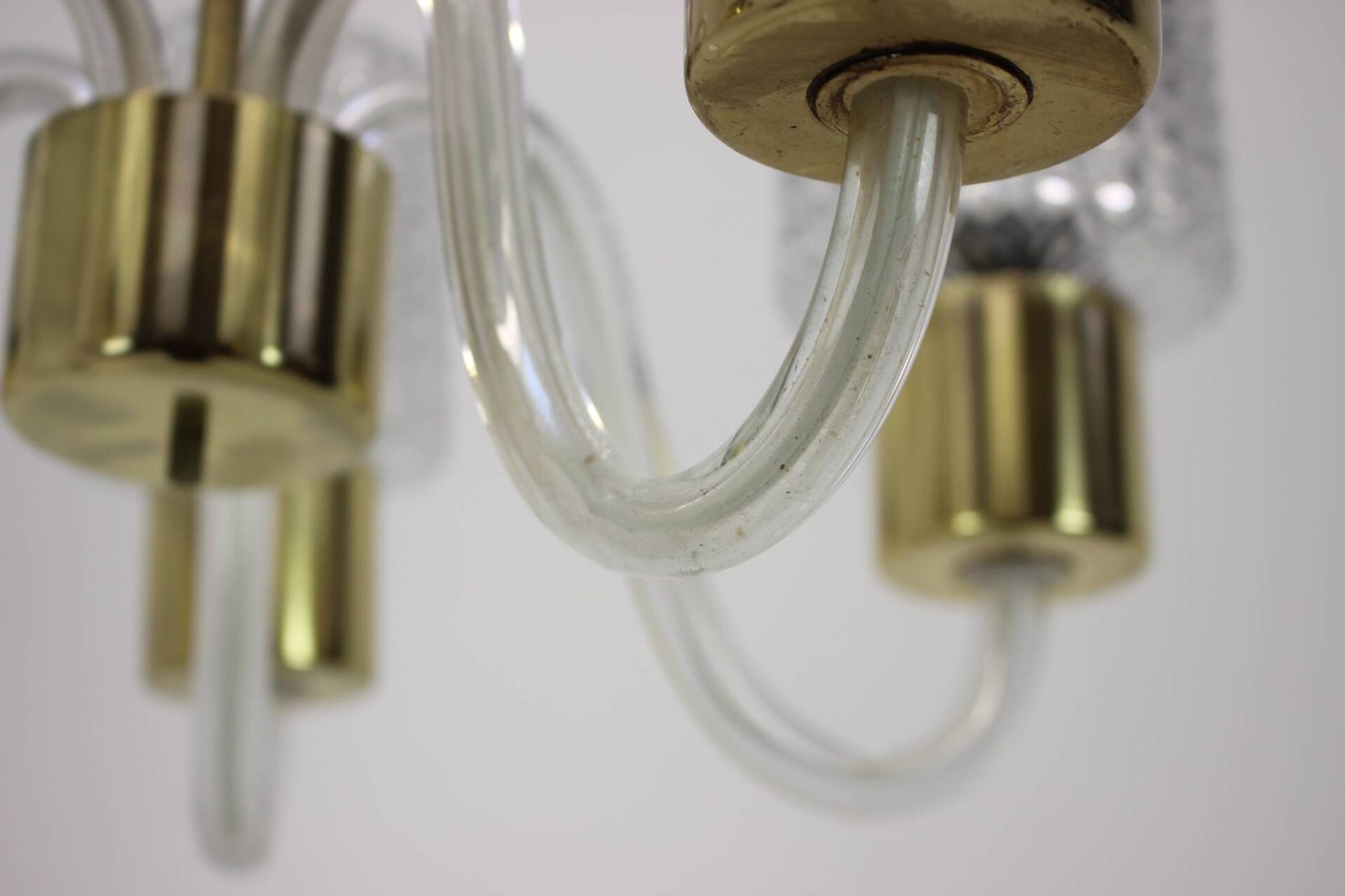 Art Deco All Glass Chandelier by Kamenicky Senov, 1960's, Czechoslovakia
