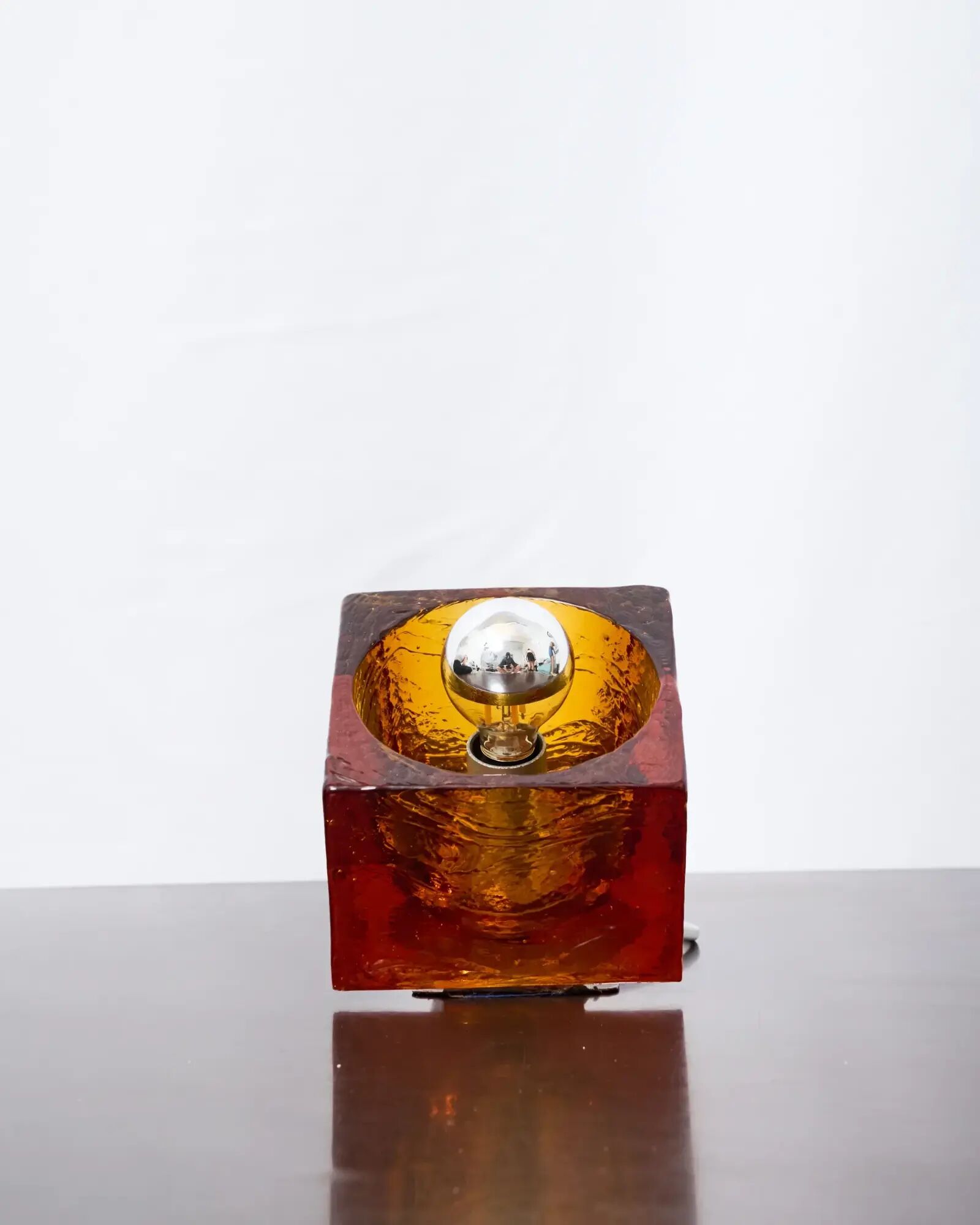 Cubic table lamp "Coca" in Murano glass, Italy, 1970s