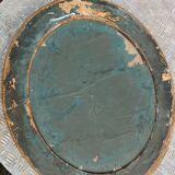 Antique oval mirror in gilded stucco with gold leaf, 19th century