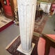 Column in solid white marble veined with grey, decorated with vertical fluting, 110 cm.