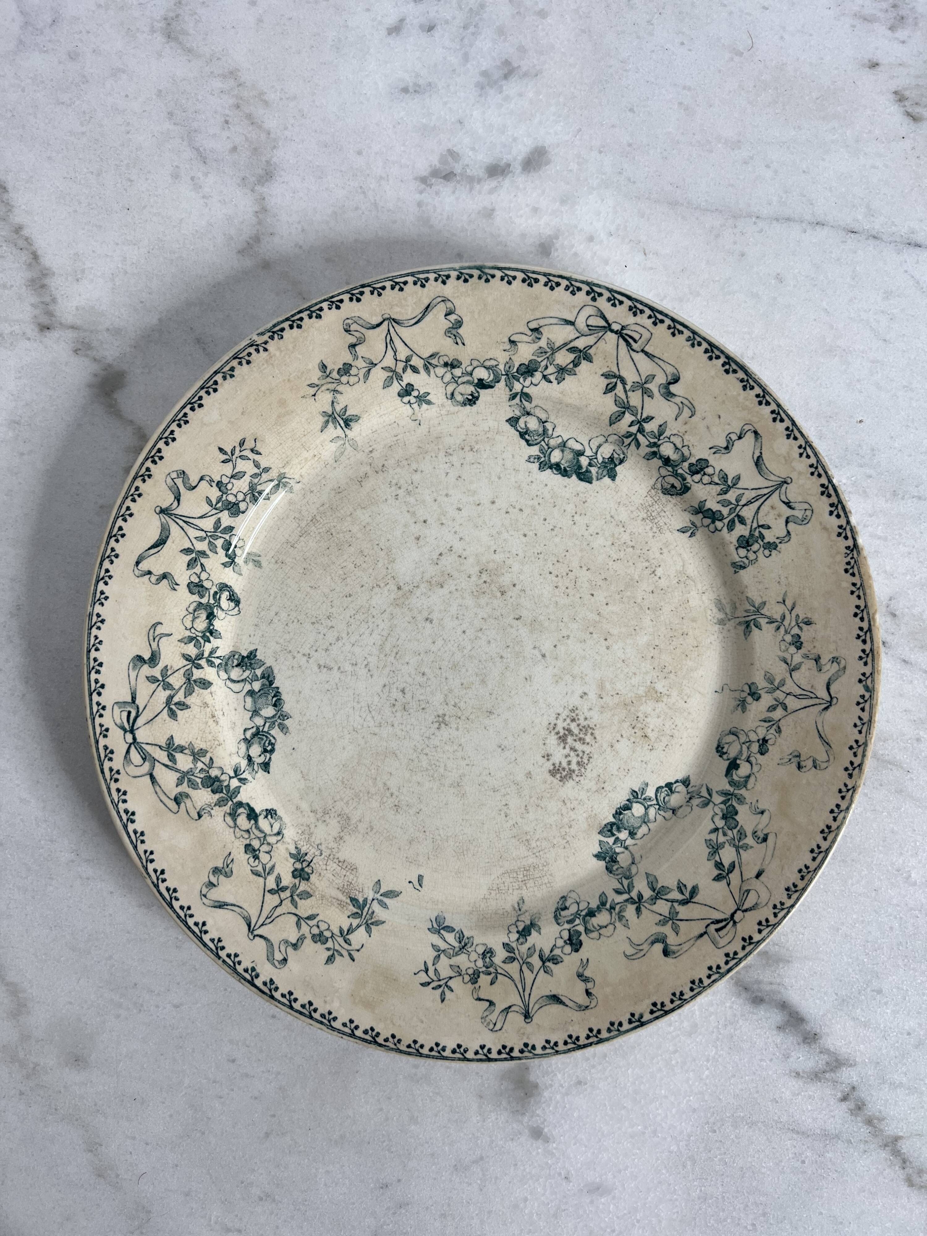 Set of 9 Terre de Fer flat plates - Sarreguemines U&C Mozart