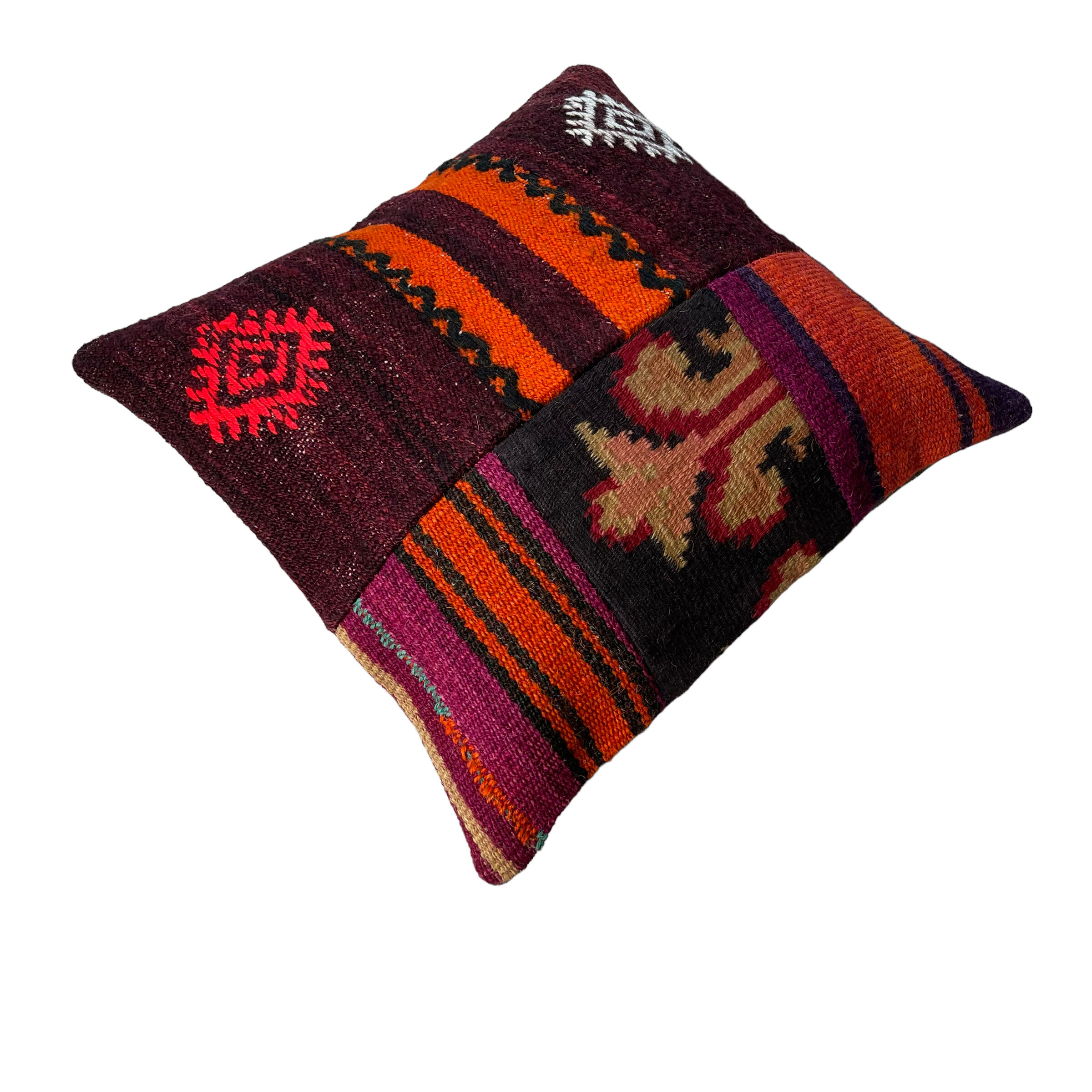 Vintage turkish kilim cushion cover, 40 x 40 cm
