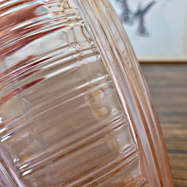 Art Deco style vase in salmon-colored glass