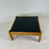 Modernist two-sided beech coffee table, 70s