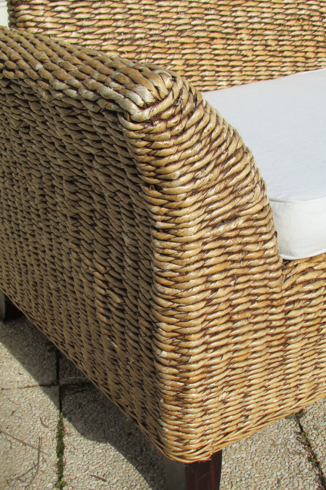 Bench in braided banana leaves