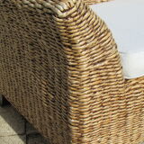 Bench in braided banana leaves